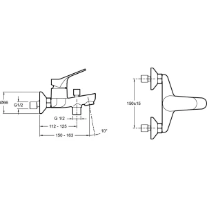 Смеситель Jacob Delafon Brive для ванны с душем E75766-CP